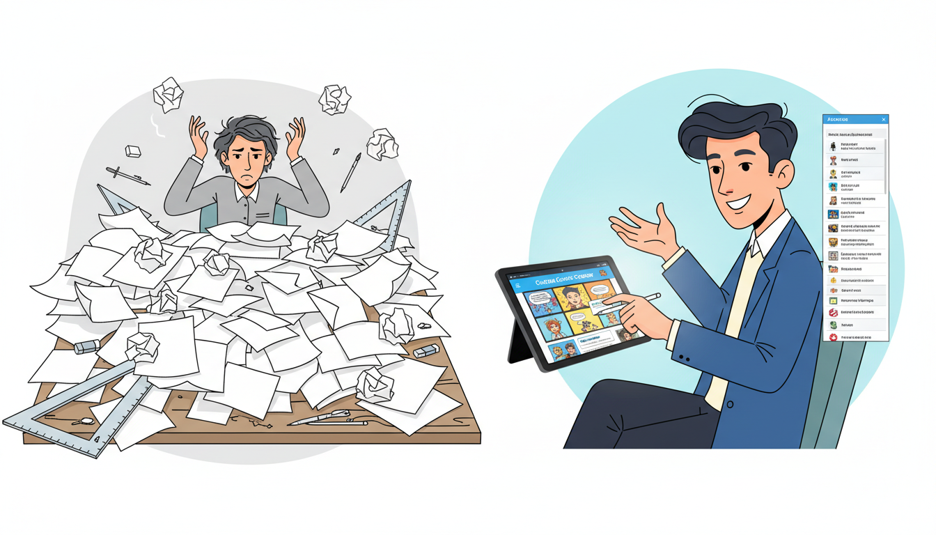 Comparison of creating a comic from scratch versus using a custom comic book maker