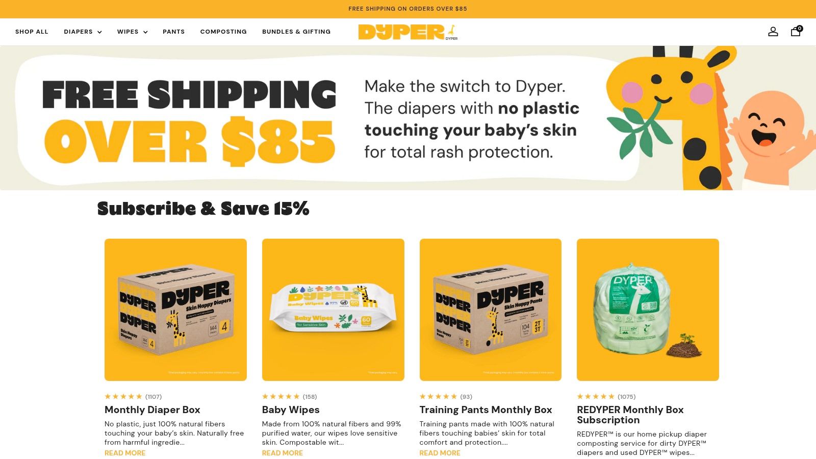 DYPER – Monthly Diaper Subscription (Bamboo)