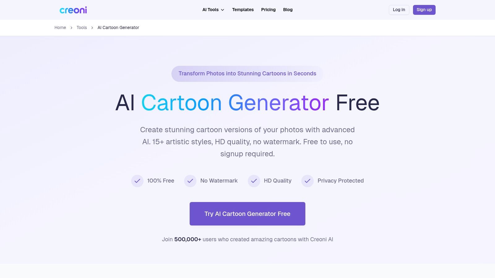 Creoni AI, AI Cartoon Generator
