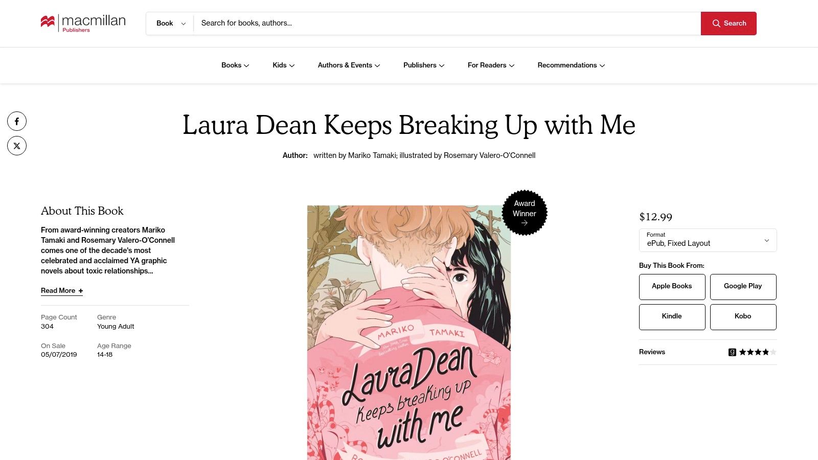 Laura Dean Keeps Breaking Up with Me, Mariko Tamaki; art by Rosemary Valero‑O'Connell