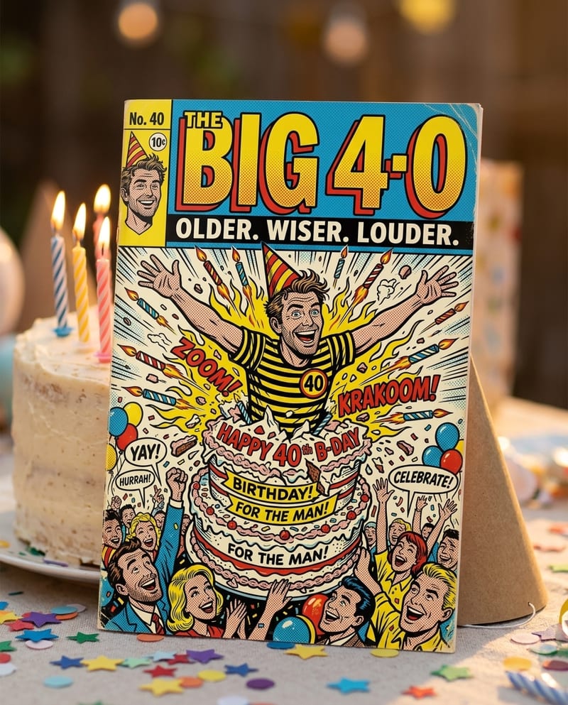 The printed 40th birthday gift, glossy cover, ready to gift